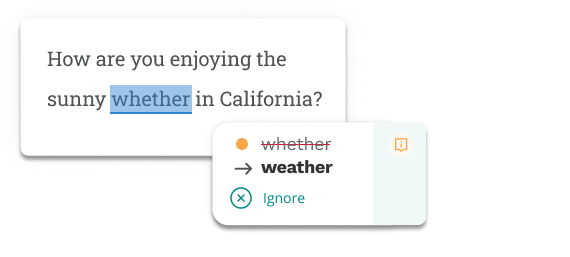 ProWritingAid grammar checker correcting weather