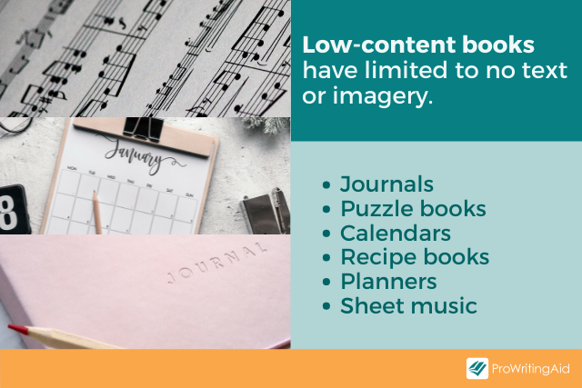 What are low content books?