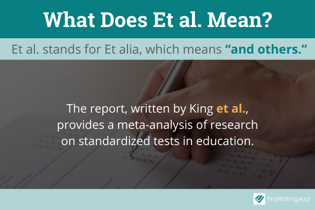 What does et al. mean?