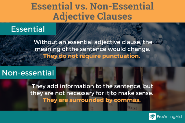 Image showing the two types of adjective clauses