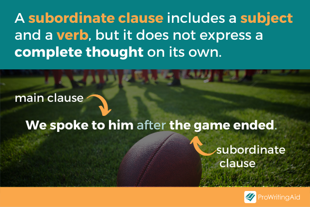 Image showing what is a subordinate clause