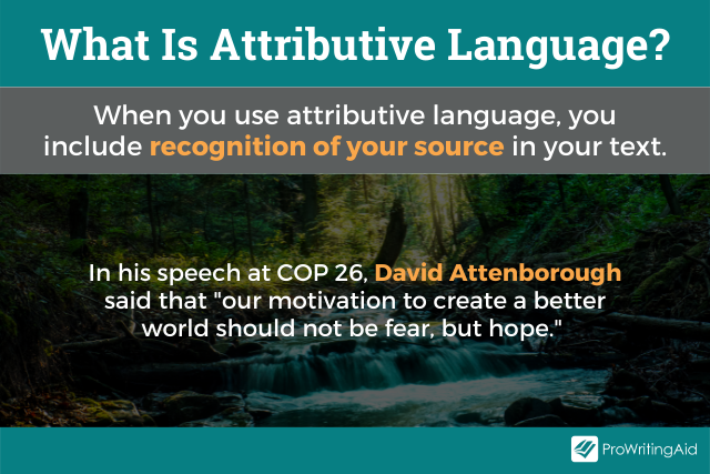 Image showing what is attributive language