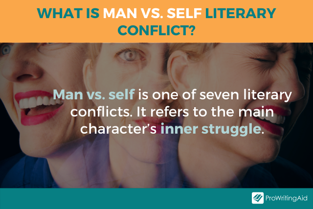 Image showing what is man vs. self literary conflict
