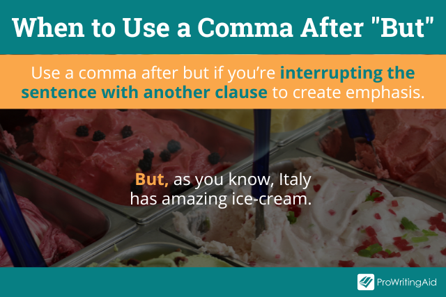 when to use a comma after but