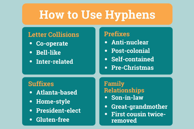 hyphen use examples
