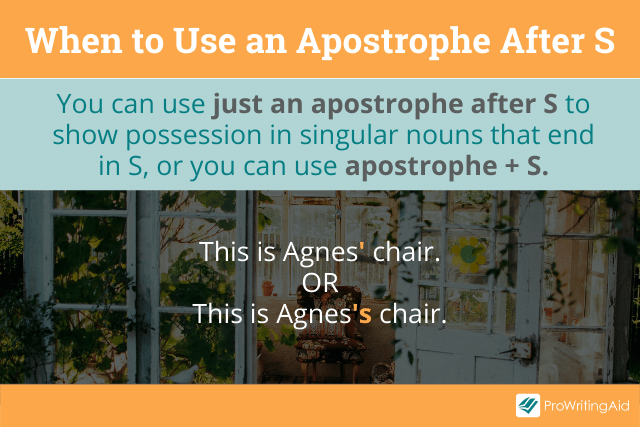 when to use an apostrophe after s