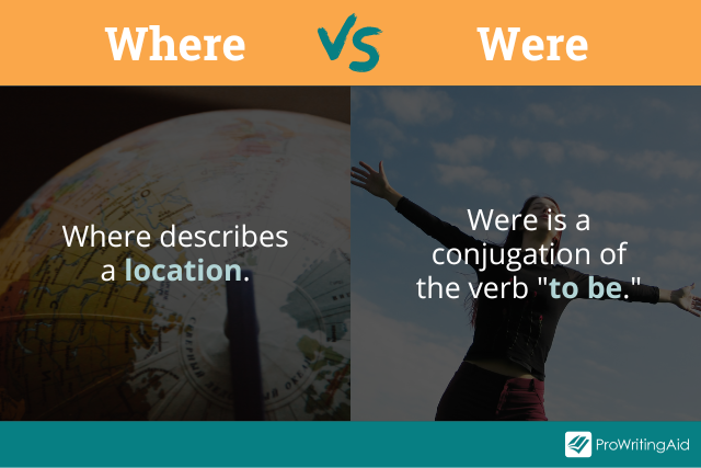 The difference  between where and were