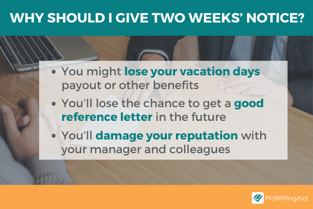 Image showing reasons to give two weeks resignation notice