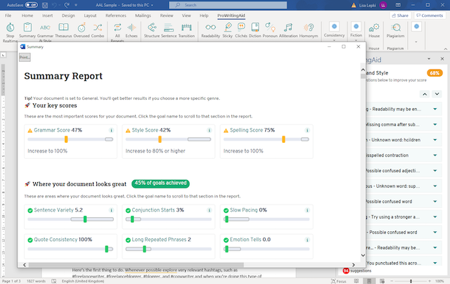 ProWritingAid for Microsoft Word