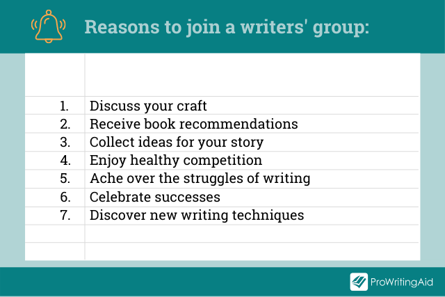 Image showing reasons to join a writer's group